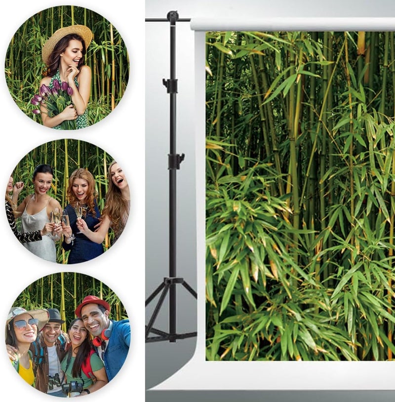 YongFoto خلفية يونغ فوتو من الخيزران الأخضر 7x5 قدم منظر طبيعي لغابة الخيزران لتصوير الخلفيات لعيد الميلاد وحفلات الزفاف وزينة الجدران في غرفة المعيشة وسرير الأريكة وتلفزيون وديكورات الصور وورق الحائط وديكورات الاستوديو. - Image 5