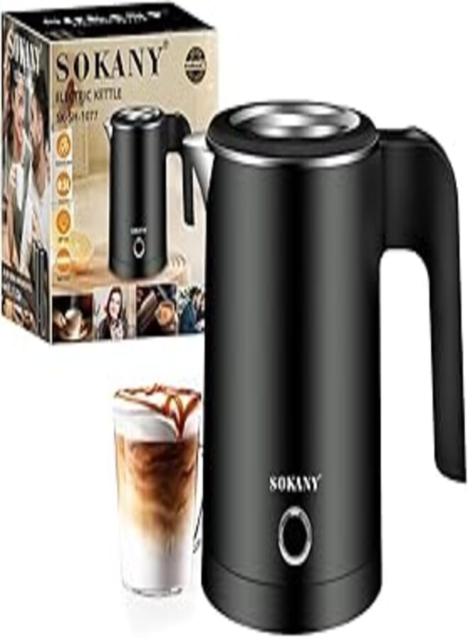 sokany sokany electric kettle, Water Boiler, Efficient 600 W Electric Kettle - 0.5 L Capacity with Dual Safety System and Eco-Friendly Design, SK-1077 (SK-1077 (Black))