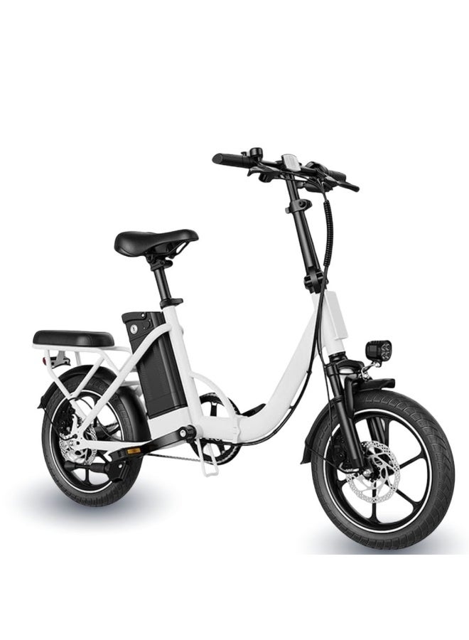 Folding Electric Bike with 350W High Speed Motor | 36V 8AH Battery and 40 KM H Speed | 35 KM Range with Dual Disk Brakes | Carbon Alloy Frame Front Suspension Fork and 16 Inches Tires Black - Image 5