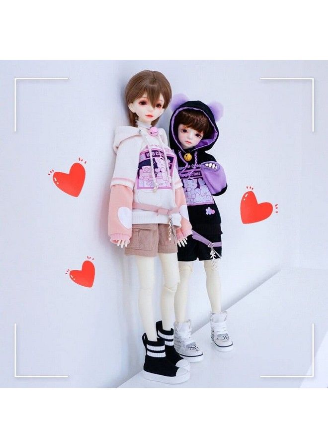 New 1/6 1/41/3 Bjd Doll Clothes Cute Cat Sweater Hoodie Jacket For Big 1/6 Yosd 30Cm/45Cm/60Cm Dolls Clothing Bjd Sd Doll Accessories (Blackpurple1/4)  - Image 4