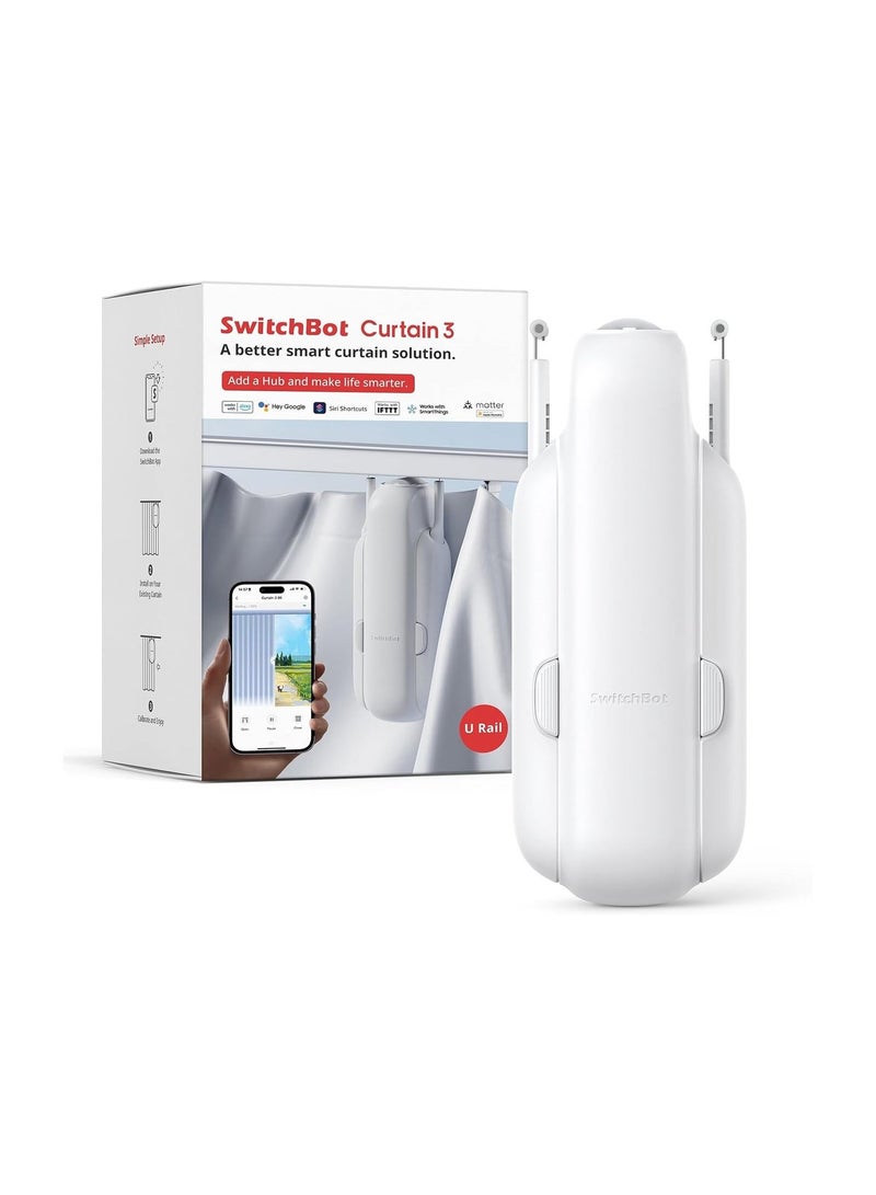 SwitchBot U Rail 3 Smart Automatic Curtain Opener Bluetooth Remote Control with App Timer, Upgraded Performance Motor Bundle - Image 2