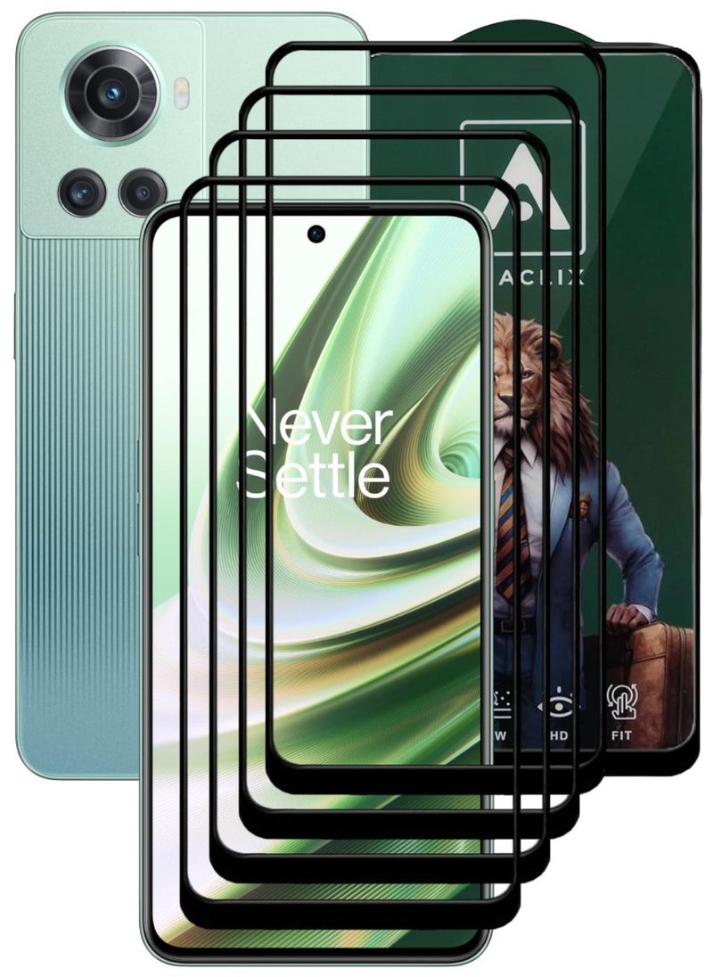 ACLIX 4 Pieces Antistatic ESD Dustproof Premium Quality High Definition Tempered Glass Screen Protector Designed For OnePlus 10R - Image 1