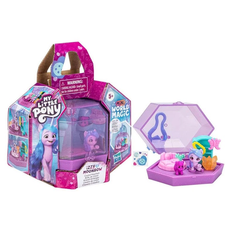 My Little Pony Mini World Magic Crystal Keychain Izzy Moonbow Toy - Portable Mini Playset, Pony, and Accessories For Kids Ages 5 and Up - Image 1