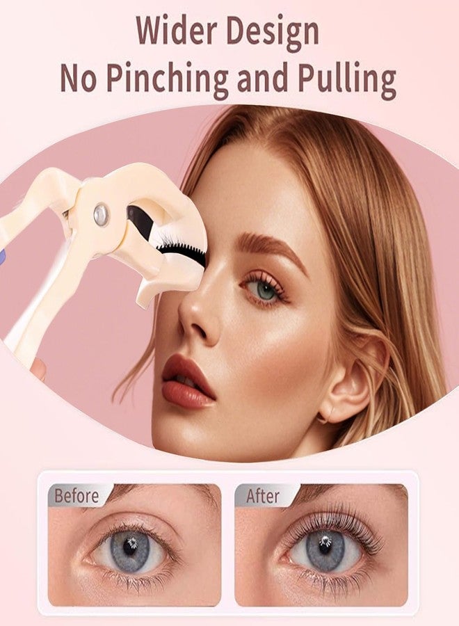 ELESDA Eyelash Curler, Plastic Eyelash Curlers with Silicone Refill Pads Cute Eye Lash Curler Makeup Tool for Women Girls No Pinching, Purple Eyelash Curler - Image 2