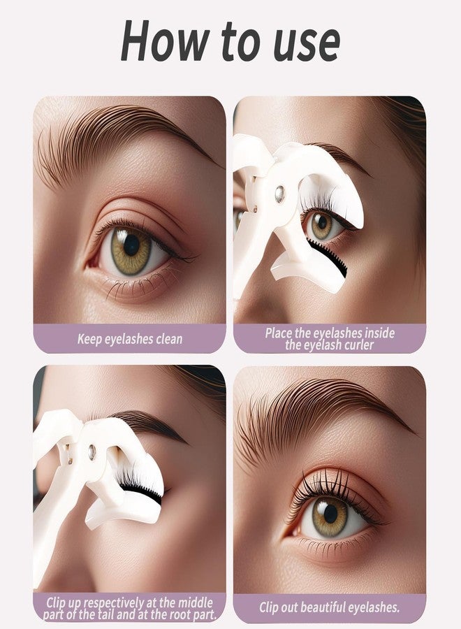 ELESDA Eyelash Curler, Plastic Eyelash Curlers with Silicone Refill Pads Cute Eye Lash Curler Makeup Tool for Women Girls No Pinching, Purple Eyelash Curler - Image 3