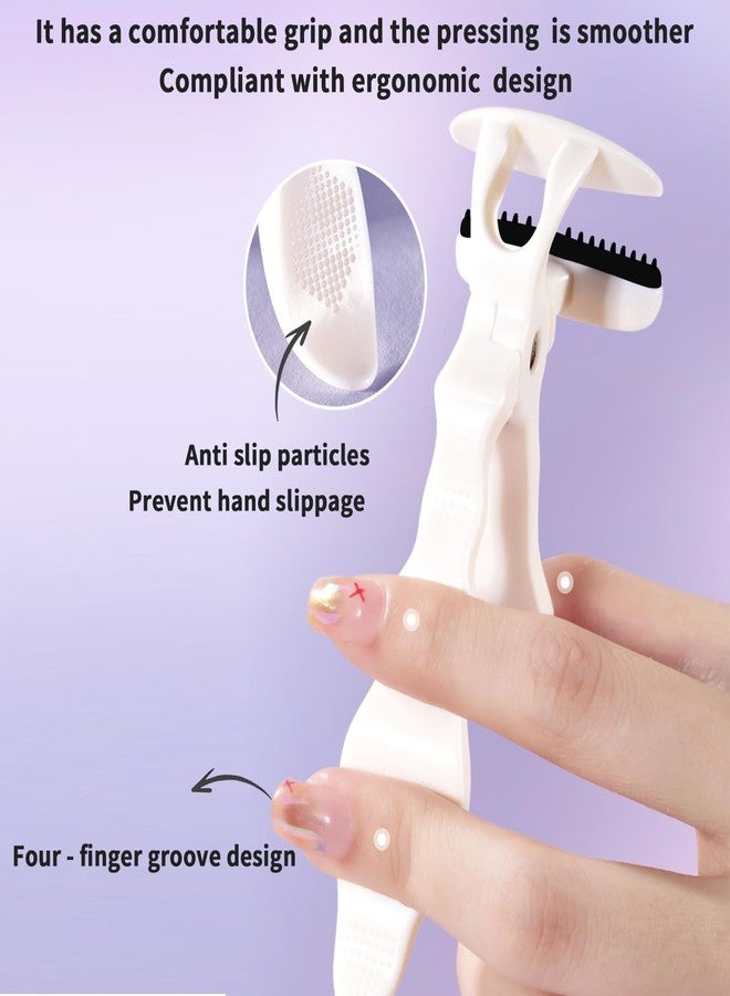 ELESDA Eyelash Curler, Plastic Eyelash Curlers with Silicone Refill Pads Cute Eye Lash Curler Makeup Tool for Women Girls No Pinching, Purple Eyelash Curler - Image 5