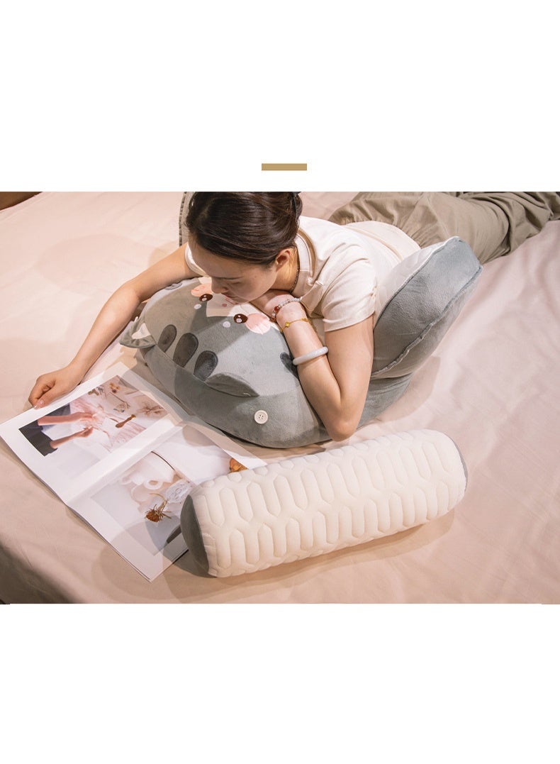 CityRiya-Long Reading Pillow for Bed, Back Pillow for Sitting Up, Backrest Pillow for Adult/Children, Bed Back-Rest Sit-Up Support Cushion, Memory Foam Bed Chair Pillow for Girls Boys (Grey Dog) - Image 4