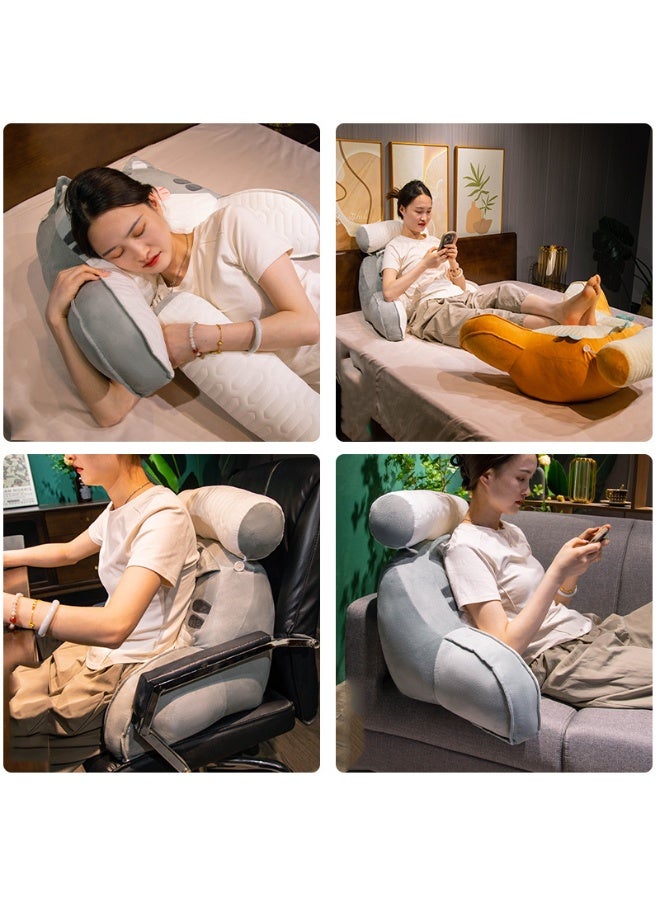 CityRiya-Long Reading Pillow for Bed, Back Pillow for Sitting Up, Backrest Pillow for Adult/Children, Bed Back-Rest Sit-Up Support Cushion, Memory Foam Bed Chair Pillow for Girls Boys (Grey Dog) - Image 2