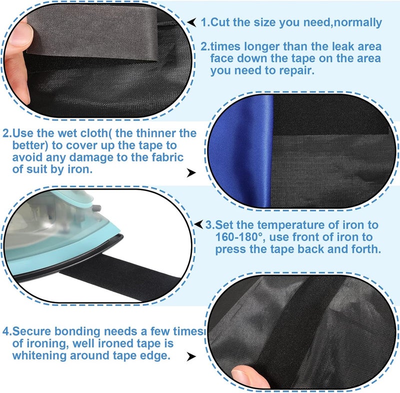 Outus Wetsuit Repair Iron On Seam Sealing Tape 32.8 Ft Seam Sealing Patch Waterproof for Neoprene Wetsuit Drysuit Fishing Suits Industrial Standard Carrier Material - Image 4