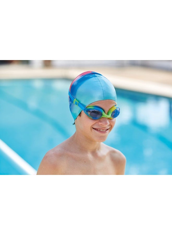 ZOGGS Junior Multi Colour Silicone Swimming Cap, Blue/Red, One Size - Image 3