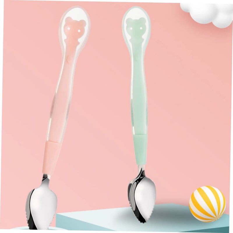 Double Headed Fruit Food Spoon Scraper Safe Material for Kids Boys Girls - Image 4
