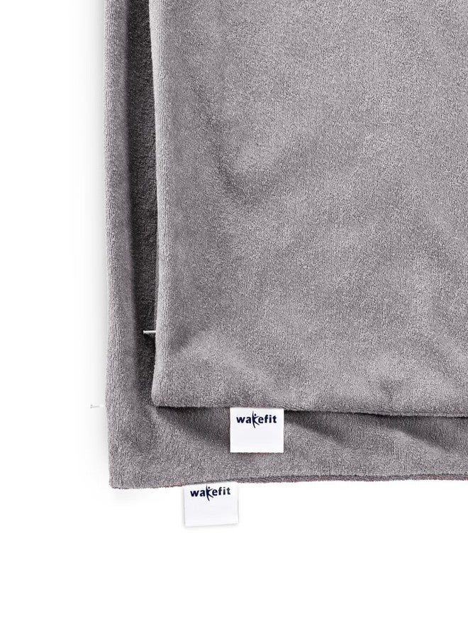 Wakefit Pillow Protector Waterproof | Terry Cotton | Pillow Inner Cover with Zip | 200 GSM | Grey-28x18 Inch | Set of 4 - Image 5