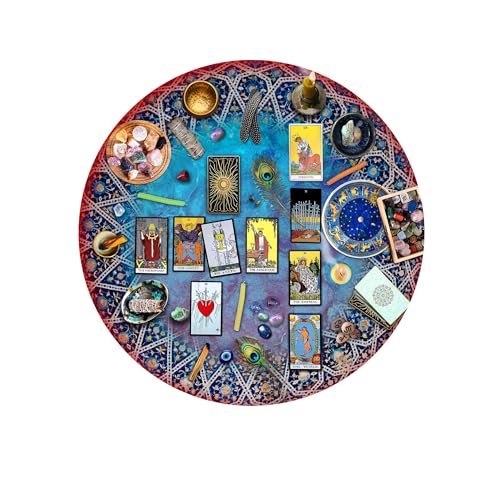 Springbok Tarot Crystal Magic 500 Piece Round Puzzle for Adults Enjoy The Mystery and Magic of Our Tarot Table - Image 1
