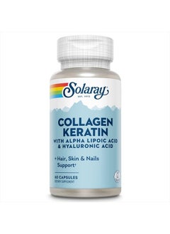 Type I, II & III Collagen Keratin | ALA & Hyaluronic Acid | Hair, Skin & Joint Health Support, 60 Caps, 30 Serv.