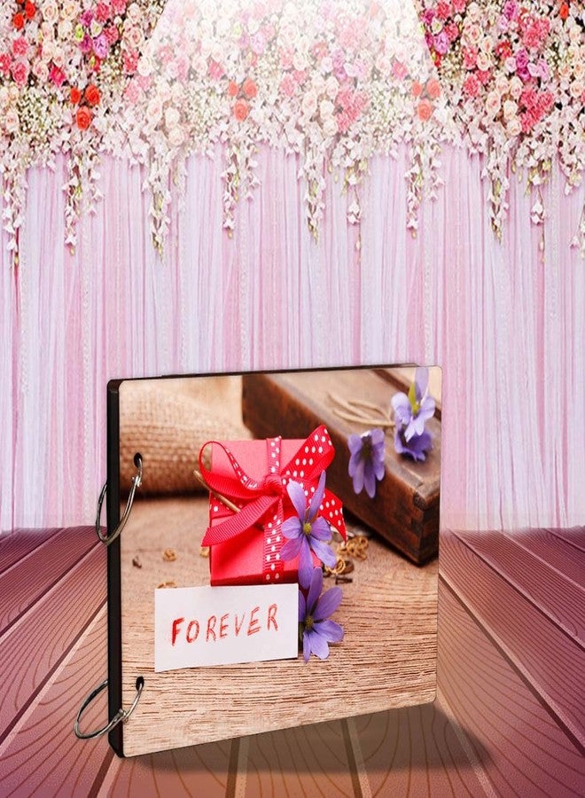 WallDaddy- Scrapbook Crafts (Purple Love) Scrap Book | Wooden Photo Album | 40 Black Color Paper Size "22 X 16 cm" "Wooden Photo Book (Photo Size Supported : 8x6 inch) - Image 4