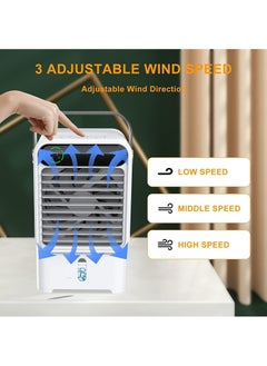 Arabest Portable Air Conditioner 4 in 1 Evaporative Air Cooler with 3 Wind Speeds Quiet Personal Mini Air Conditioner with Handle LED Light Humidifier/Timing Function for Home Office and Room  - Image 4