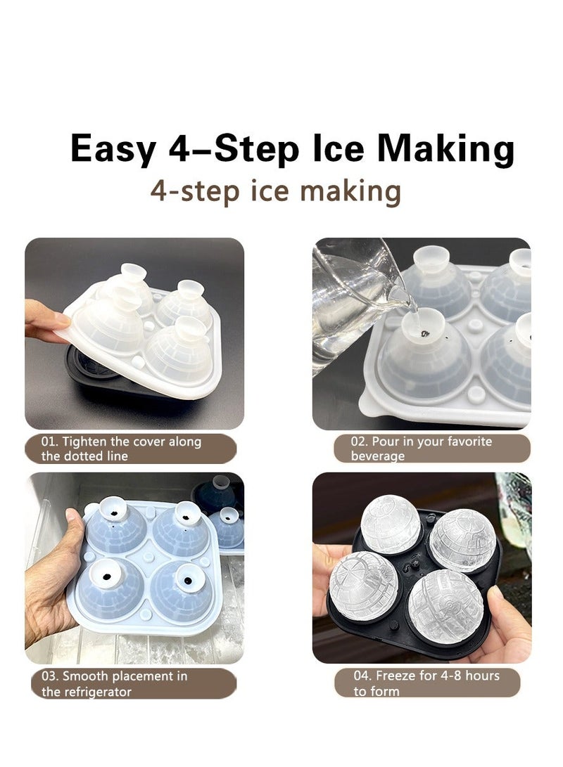 قوالب مكعبات الثلج الشفافة، قالب كرة ثلج كبيرة بقطر 2.36 بوصة، قابلة لإعادة الاستخدام ومريحة للتخزين لمنع خلط النكهات، هدايا للرجال. - Image 4