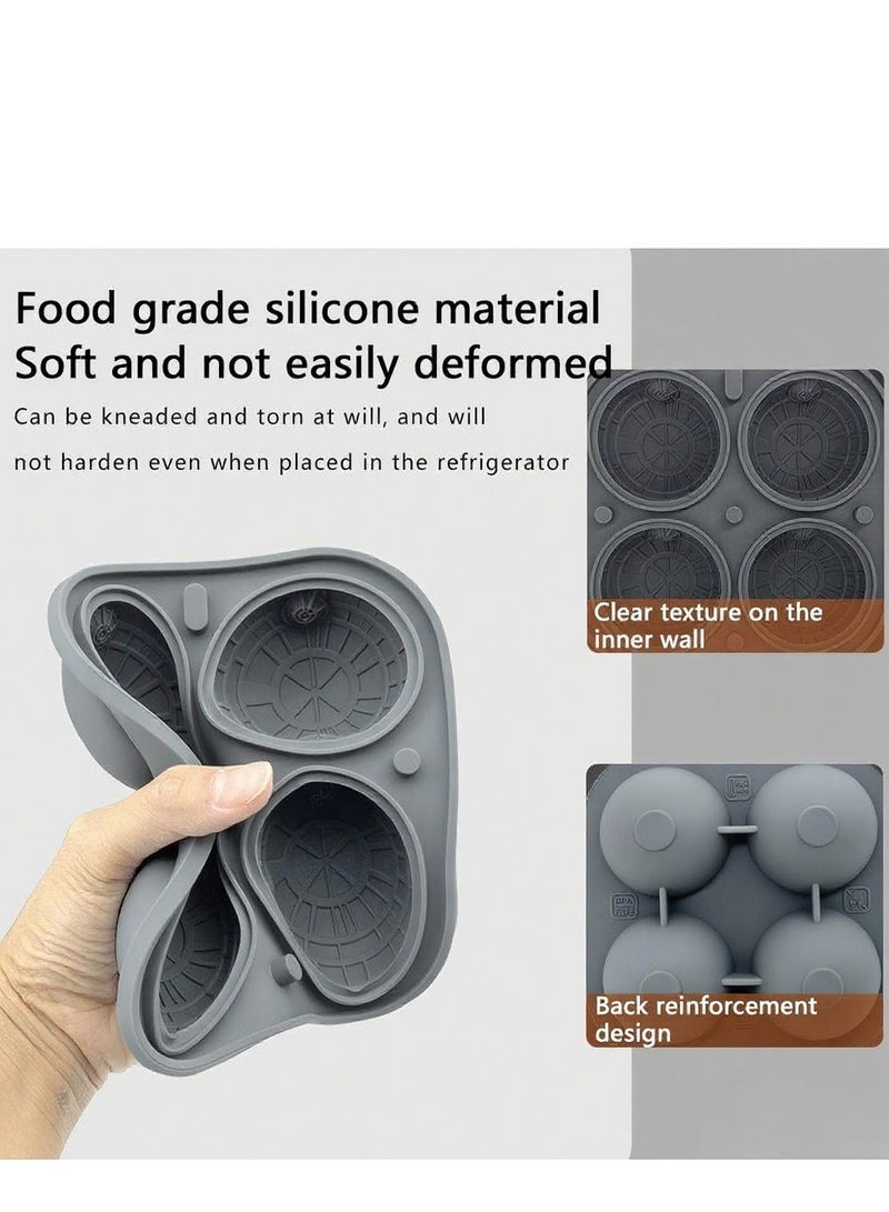 قوالب مكعبات الثلج الشفافة، قالب كرة ثلج كبيرة بقطر 2.36 بوصة، قابلة لإعادة الاستخدام ومريحة للتخزين لمنع خلط النكهات، هدايا للرجال. - Image 2