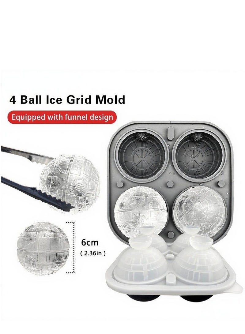 قوالب مكعبات الثلج الشفافة، قالب كرة ثلج كبيرة بقطر 2.36 بوصة، قابلة لإعادة الاستخدام ومريحة للتخزين لمنع خلط النكهات، هدايا للرجال. - Image 3