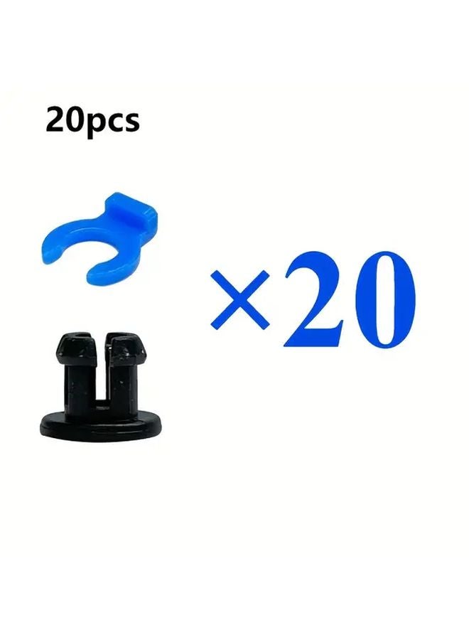 20 قطعة من مشبك القوس الأزرق والأسود لأنبوب بودين، قابس بلاستيكي للمقبض الساخن لطابعة ثلاثية الأبعاد، مشبك اقتران سريع - Image 1