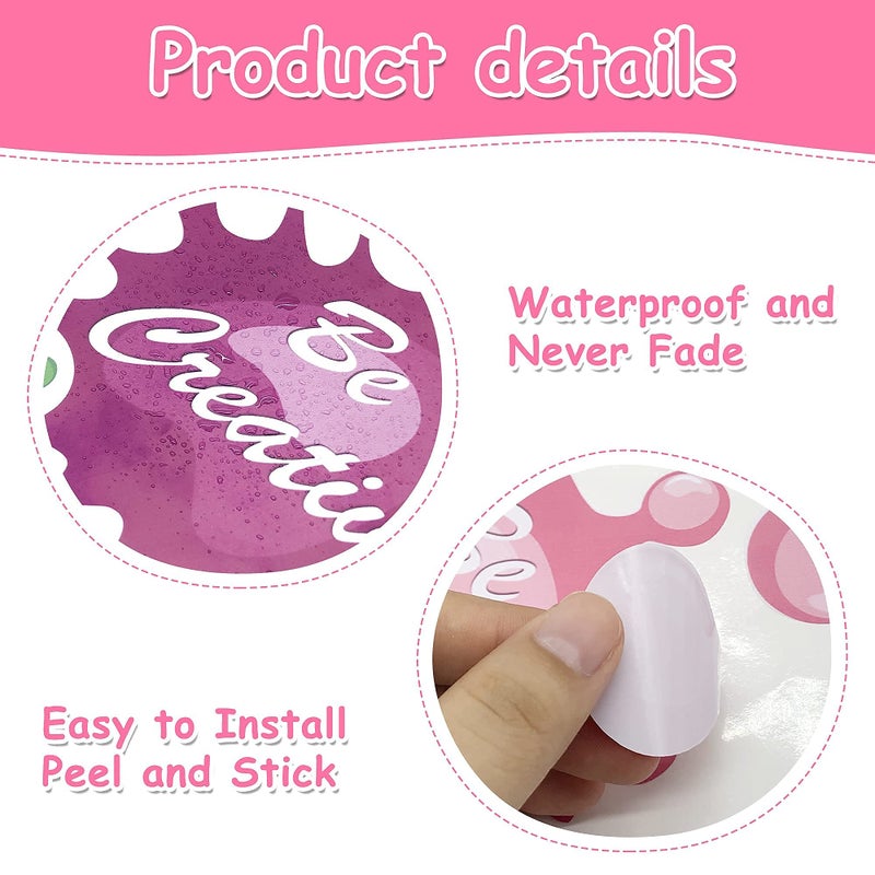 Sinekong Colorful Inspirational Quote Wall Stickers Watercolor Paint Ink Splatter Splotches Wall Decals Motivational Letter Positive Sayings Phrases Educational Wall Sticker for Kids Classroom Playroom School - Image 5