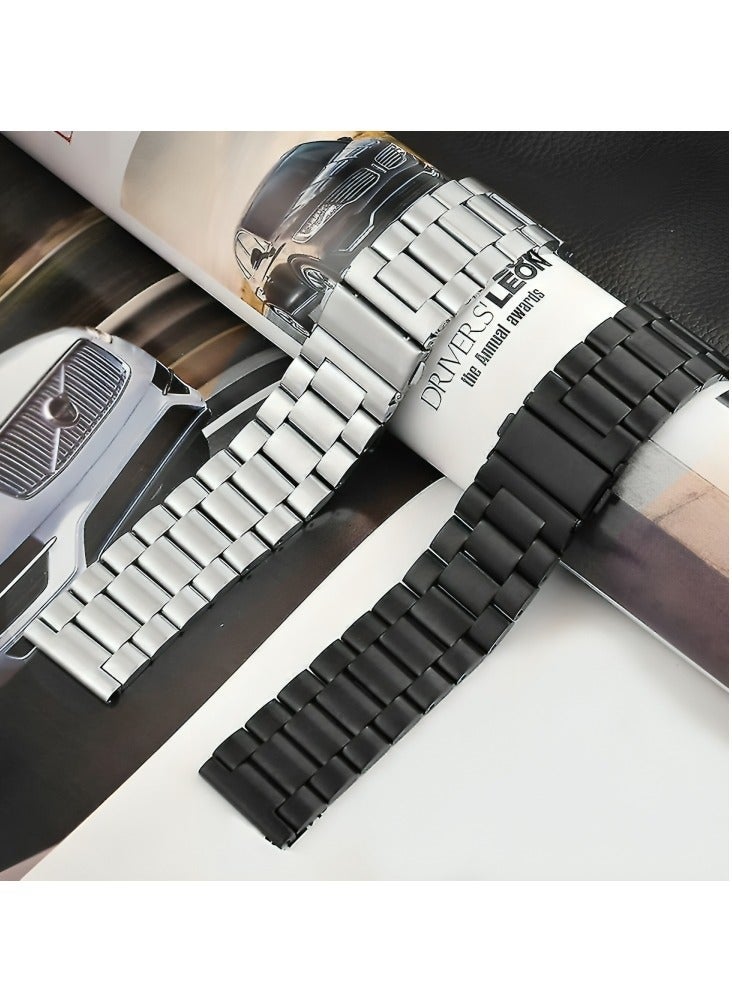 عرض حزام بديل لساعات هواوي GT2 (22) / ساعة هونر ماجيك / ساعة ماجيك 2 (22 مم) أسود/فضي - Image 5