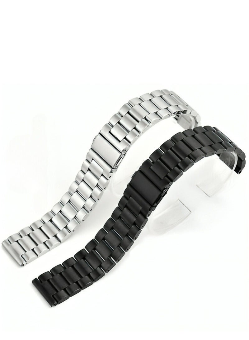 عرض حزام بديل لساعات هواوي GT2 (22) / ساعة هونر ماجيك / ساعة ماجيك 2 (22 مم) أسود/فضي - Image 1