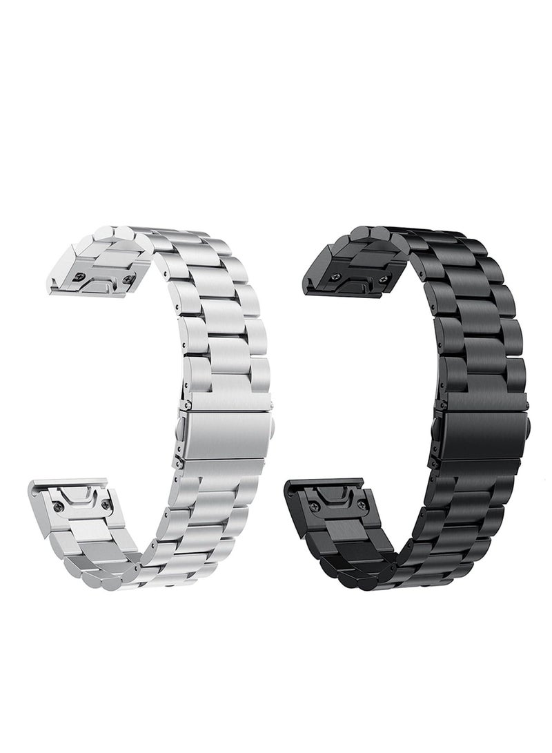 عرض حزام بديل لساعات هواوي GT2 (22) / ساعة هونر ماجيك / ساعة ماجيك 2 (22 مم) أسود/فضي - Image 2