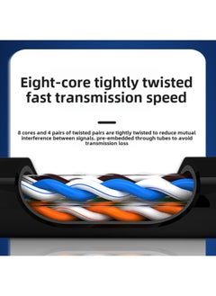 Generic 8-core Finished Network Cable Jumper Router Cat 6 Six Gigabit Network Cable RJ45 Computer High-speed Broadband Network Cable-Color:Blue Standard Oxygen-free Copper-Line Length:25m  - Image 4