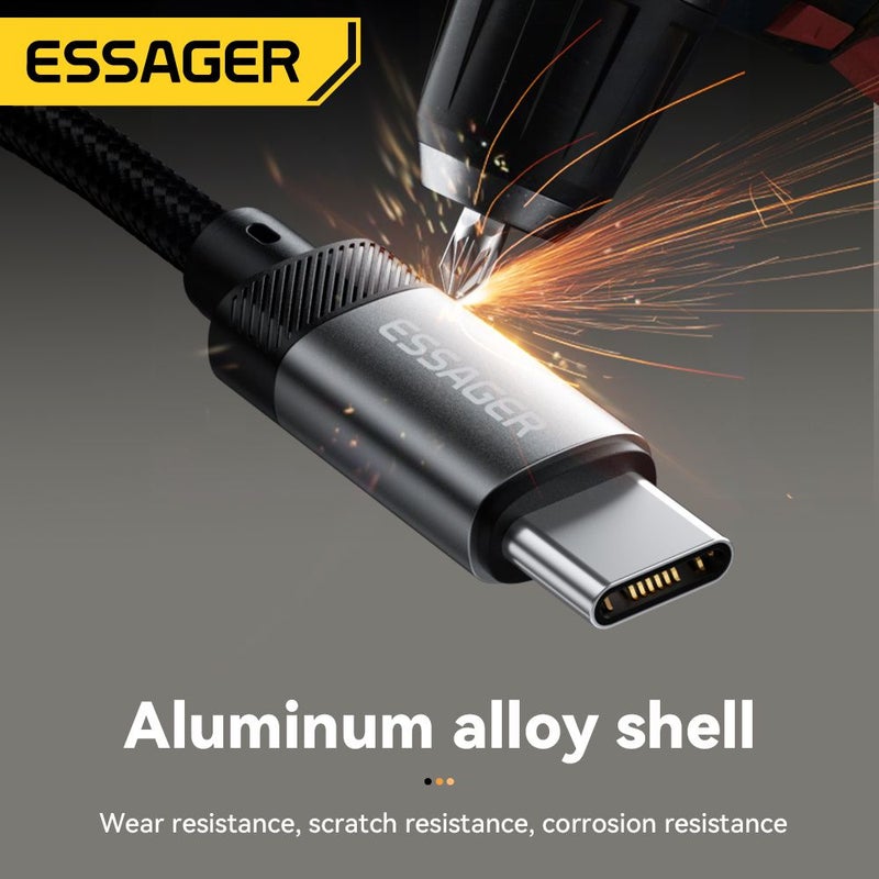 كابل محول من Type-C إلى 3.5 ملم صوتي، ذكر من Type-C إلى أنثى 3.5 ملم، كابل AUX للسيارة والمسرح المنزلي، جهد منخفض، بدون محول طاقة مرفق. - Image 4