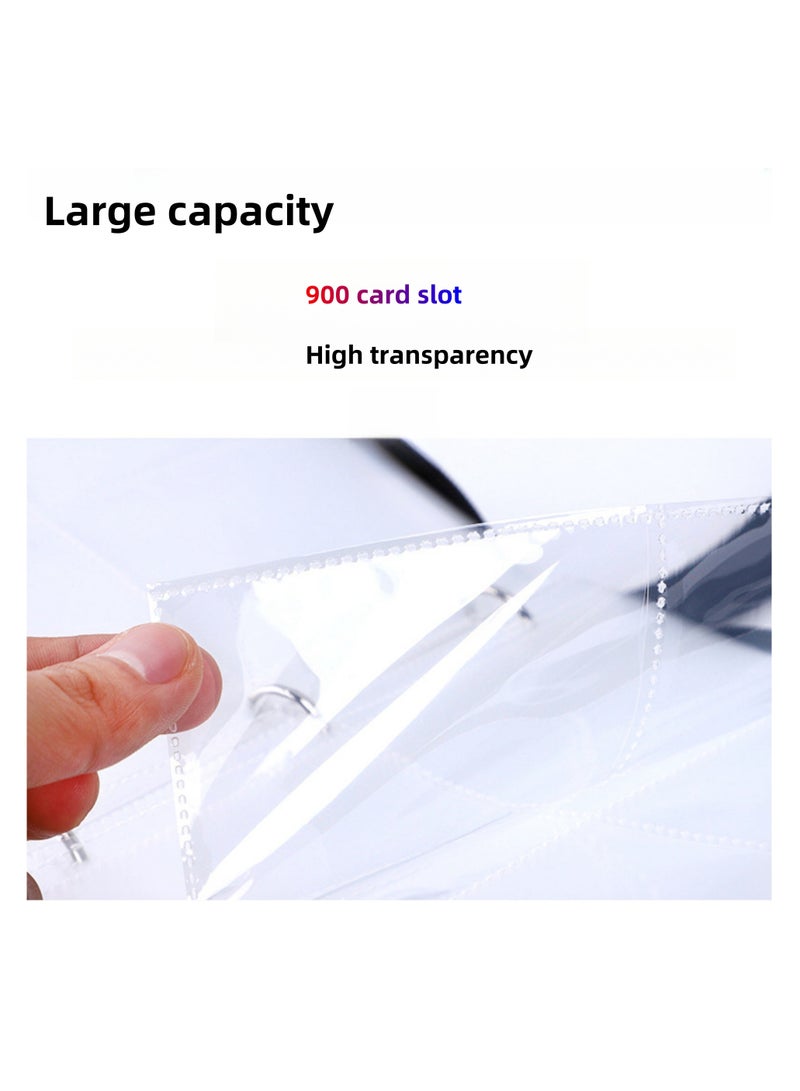 NOVOLAN Trading Card Album - Pocket Card Binder with Solid Color PU Material, 9-Grid Layout, 50 Pages Hold Up to 900 Cards, Ideal for Game Card Collection and Storage, Durable with Zipper Closure - Image 2