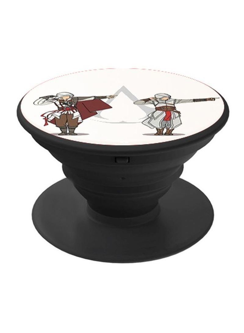 RKN Assasins Creed Printed Pop Socket Finger Grip Phone Holder Black/White/Brown - Image 1