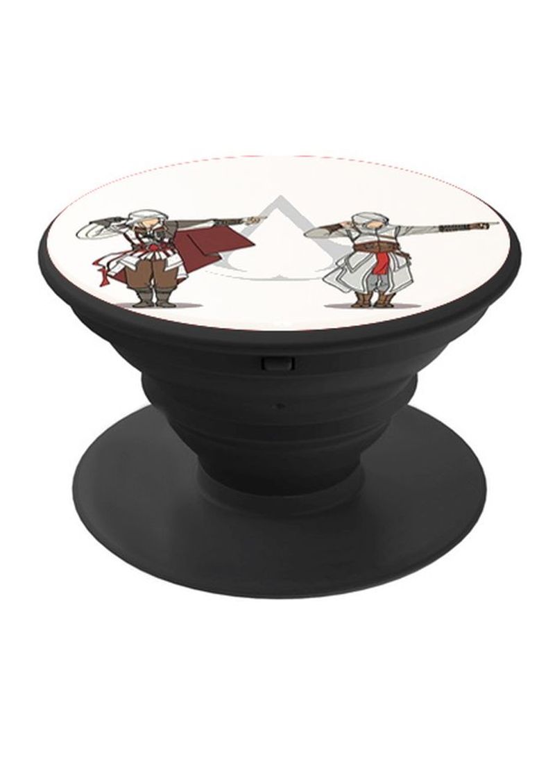 RKN Assasins Creed Printed Pop Socket Finger Grip Phone Holder Black/White/Brown - Image 2