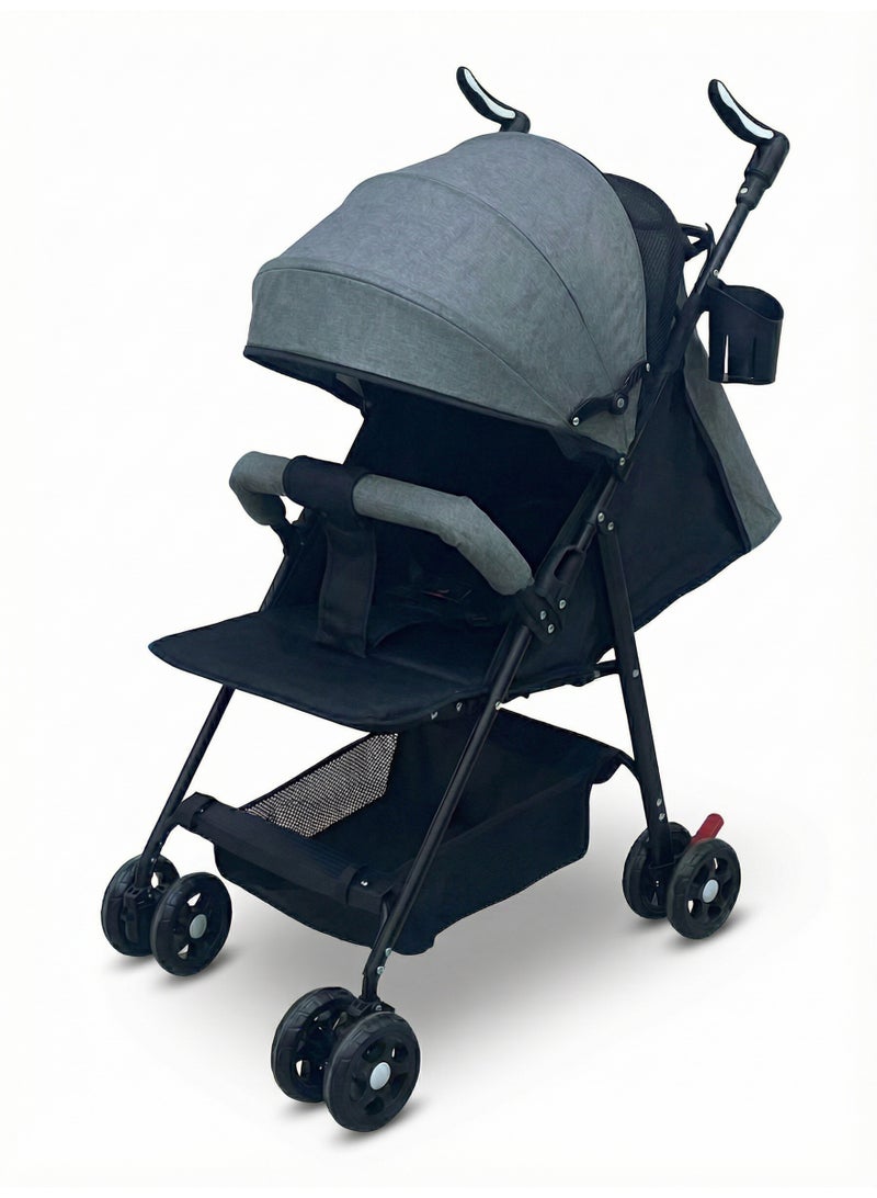 عربة أطفال احترافية وخفيفة الوزن للمواليد والأطفال - سهولة الطي والتخزين - كرسي دفع للأطفال الرضع بعجلات متينة