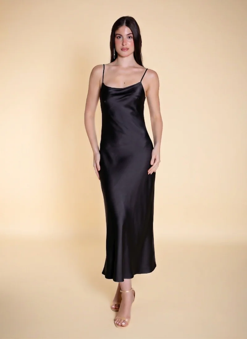 SHAPES MAXI SATIN DRESS