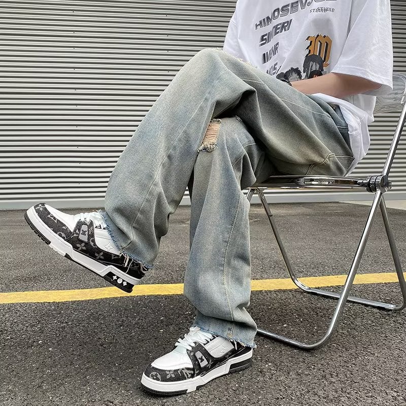 Unisex Classic Denim Jeans Loose Fit Daily Outdoor Wear - Image 4