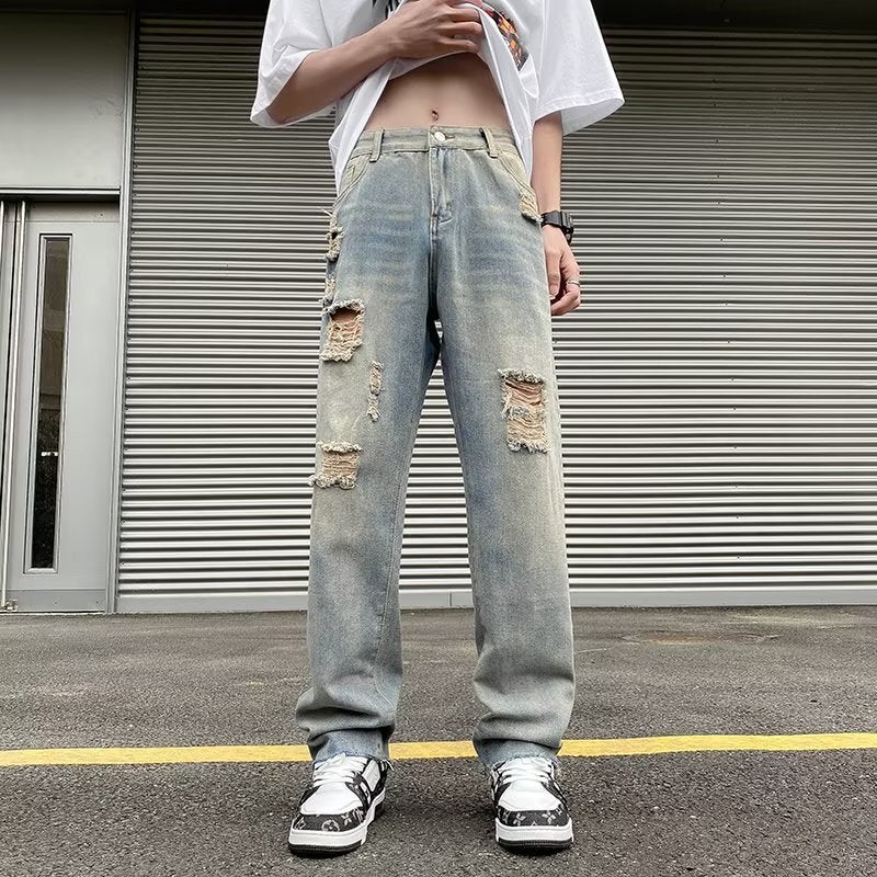 Unisex Classic Denim Jeans Loose Fit Daily Outdoor Wear - Image 2