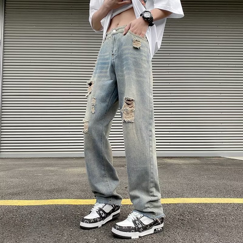Unisex Classic Denim Jeans Loose Fit Daily Outdoor Wear - Image 3