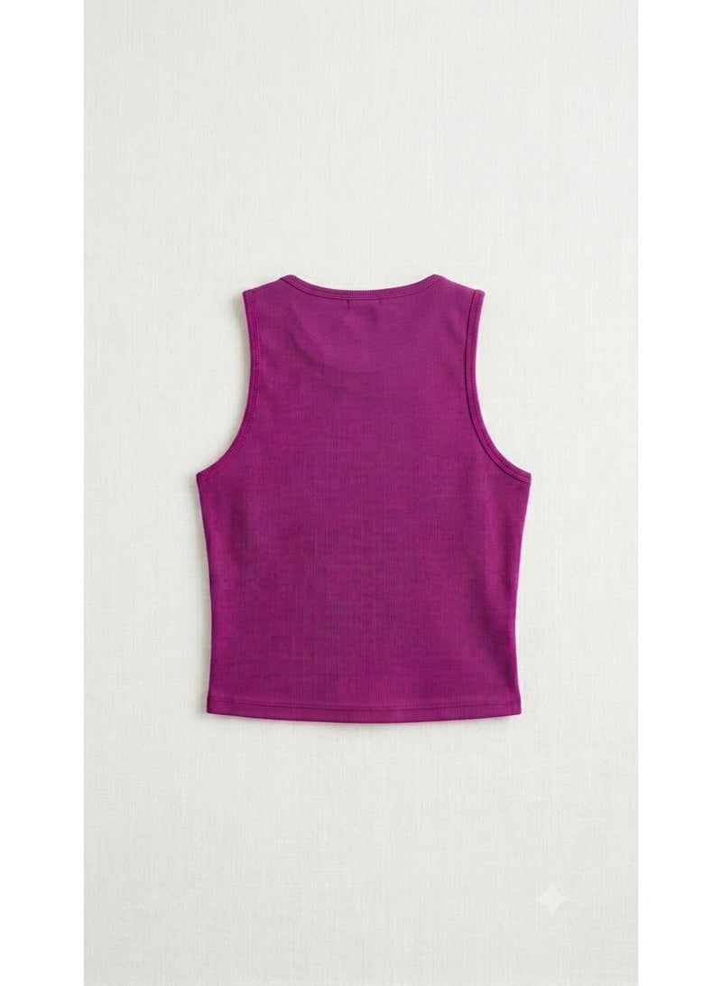 Women's Basic Cotton Rib Crop Top – Sleeveless Everyday Essential – One Size - Image 2