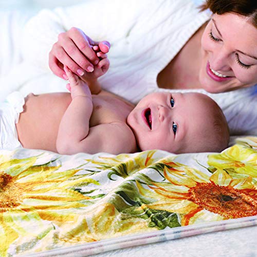 Yoothy Sunflower Baby Monthly Milestone Blanket Girl, Floral Newborns Month Blanket Gift for Baby Shower, Soft Plush Photo Prop Blanket, Wreath &Headband Included, 45''x40'' - Image 5