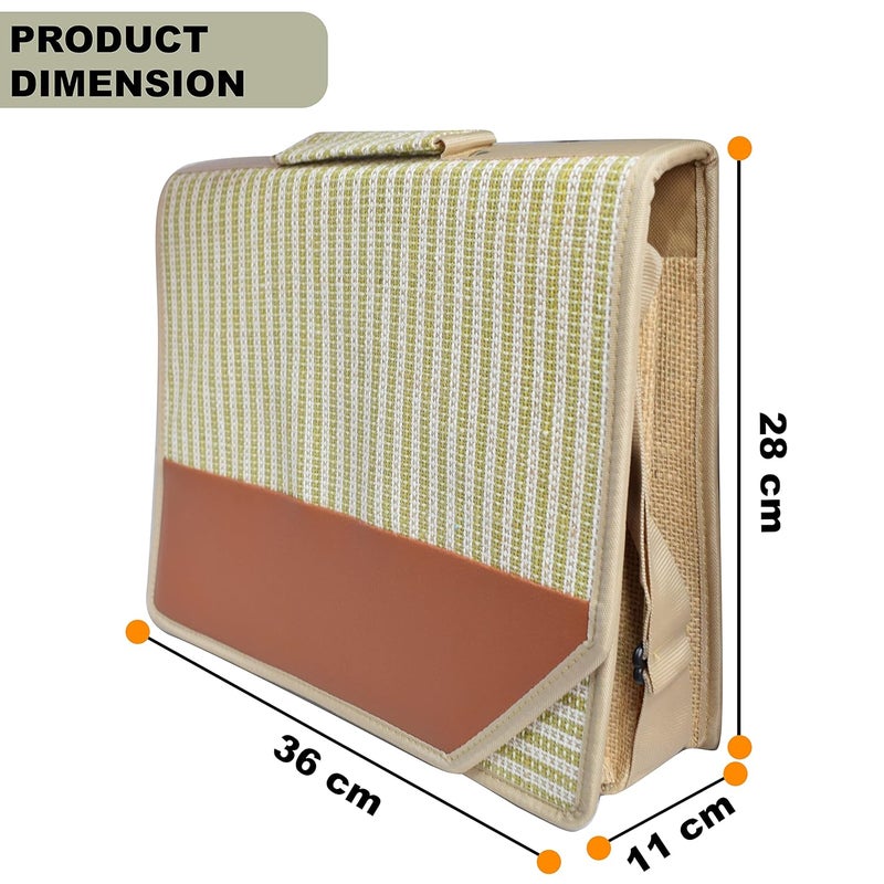 Shuban Eco-Friendly Jute Bag File Folder for Certificates, Important Documents,Office Legal Size Documents for Meetings, Business Events, Conference and Presentation (Style -1) - Image 2