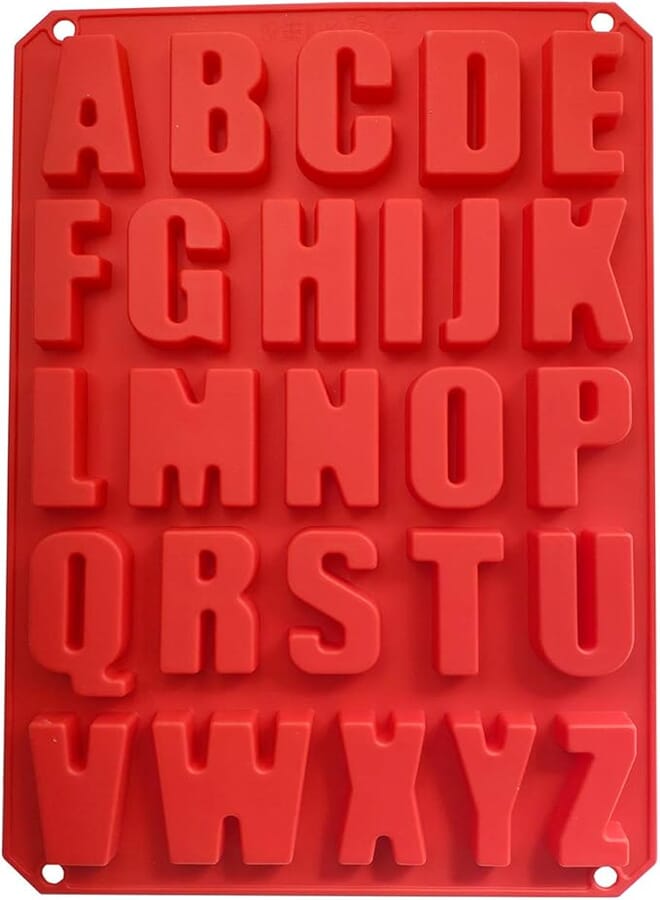 VARMHUS OPPIUPEE Silicone 26 Letter Mold Decorating Birthday Cake DIY for Making Chocolate Cake Soap Bread Pudding Ice Tray Pans Kitchen BPA Free