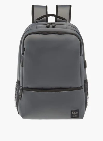 لي كوبر Mens Solid Backpack With Adjustable Strap And Zip Closure