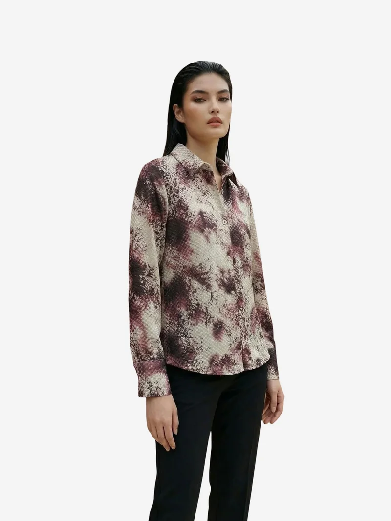 My Fashion Multicolor MY FASHION Snake Print Satin Woven Shirt for Women | Best Price UAE