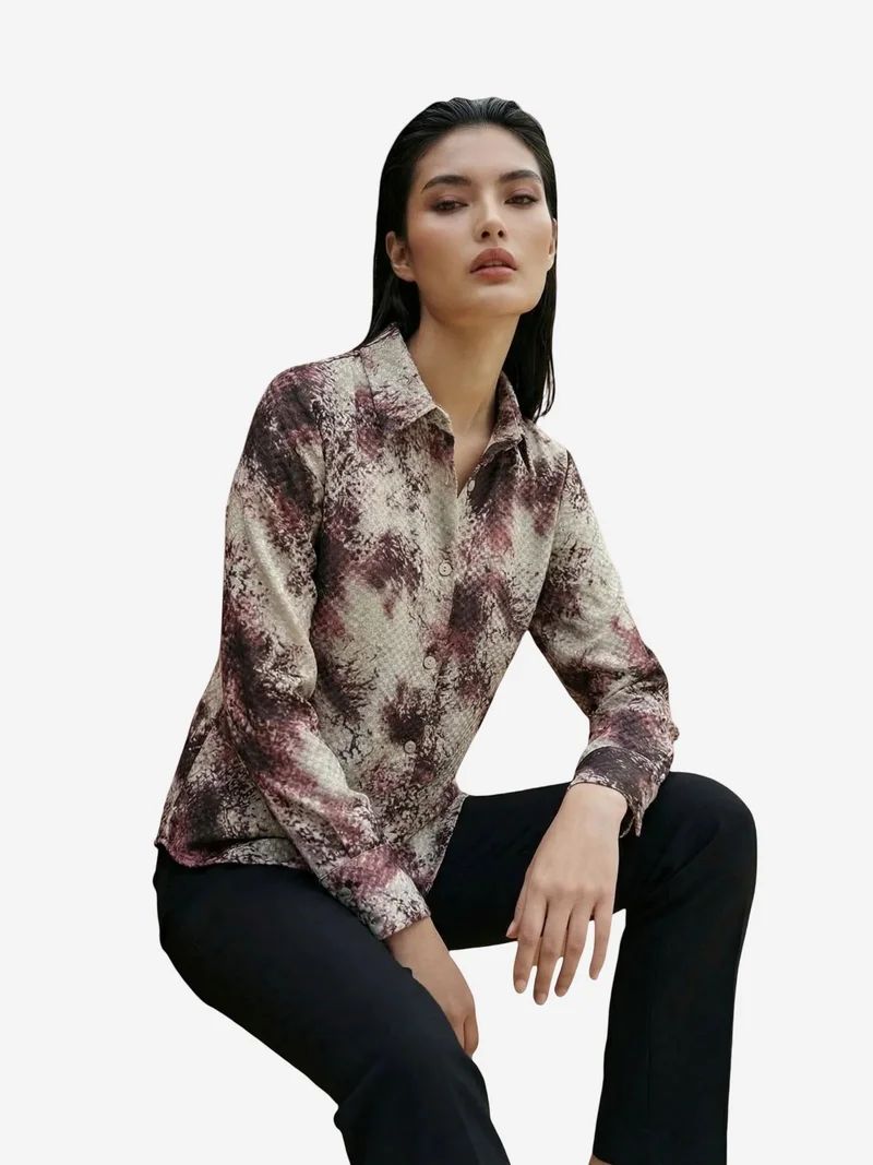 My Fashion Multicolor MY FASHION Snake Print Satin Woven Shirt for Women | Best Price UAE