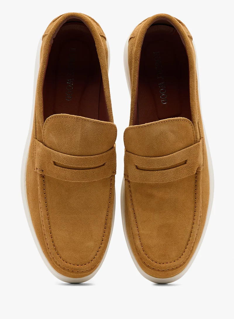 Robert Wood Genuine Leather Suede Casual Loafer Slip Ons