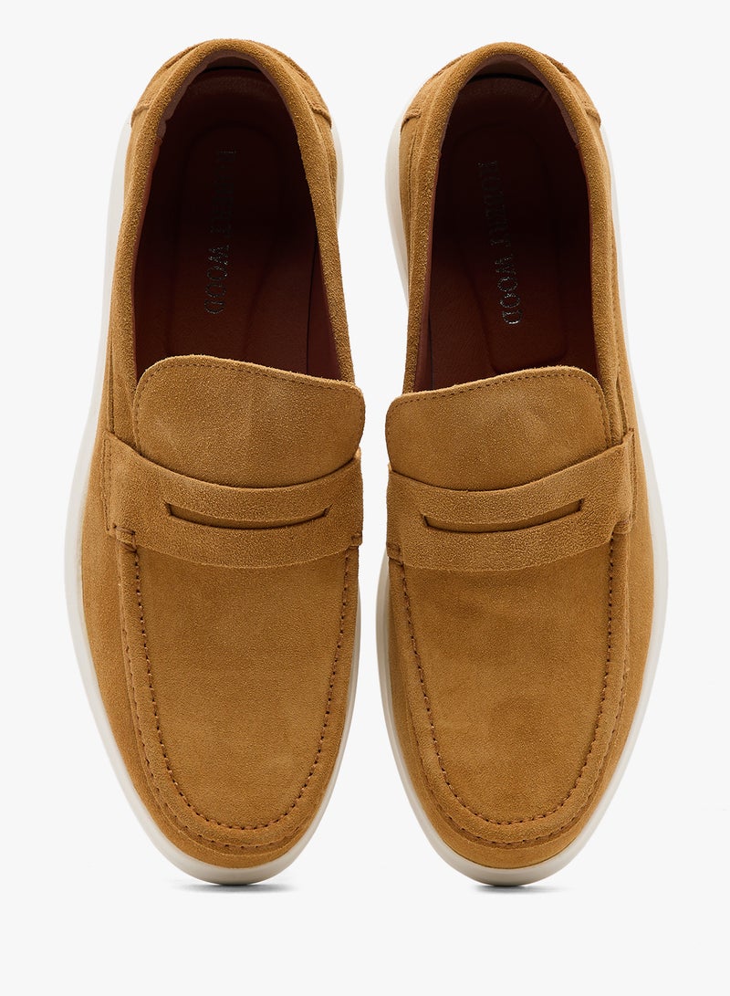 Robert Wood Genuine Leather Suede Casual Loafer Slip Ons - Image 4
