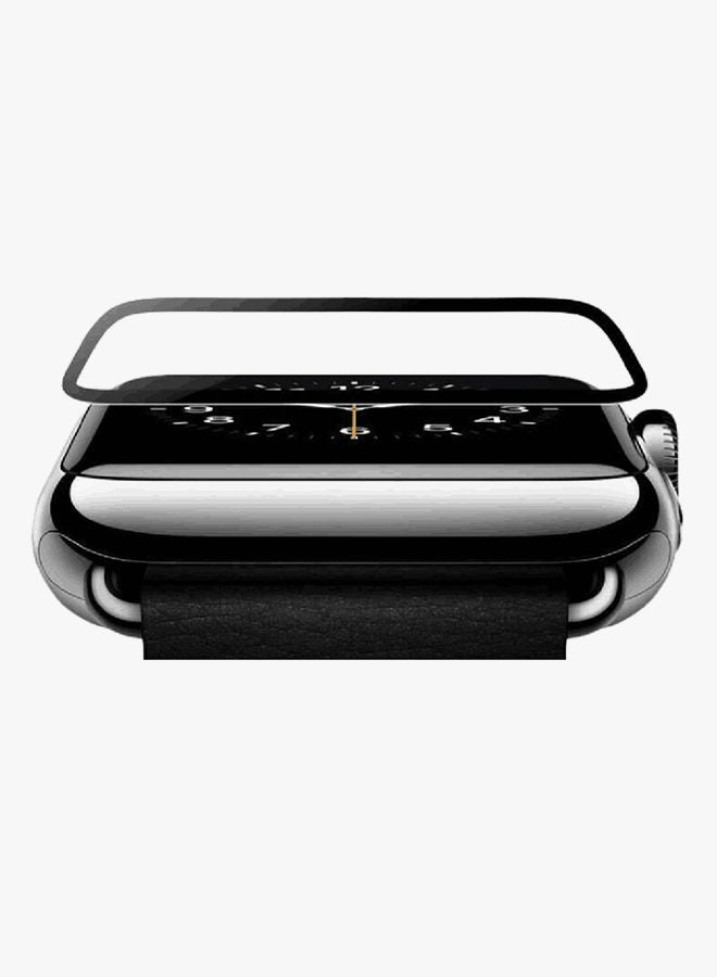 Tempered Glass Screen Protector For Apple Watch Series 1/2/3 42mm Clear/Black - Image 2