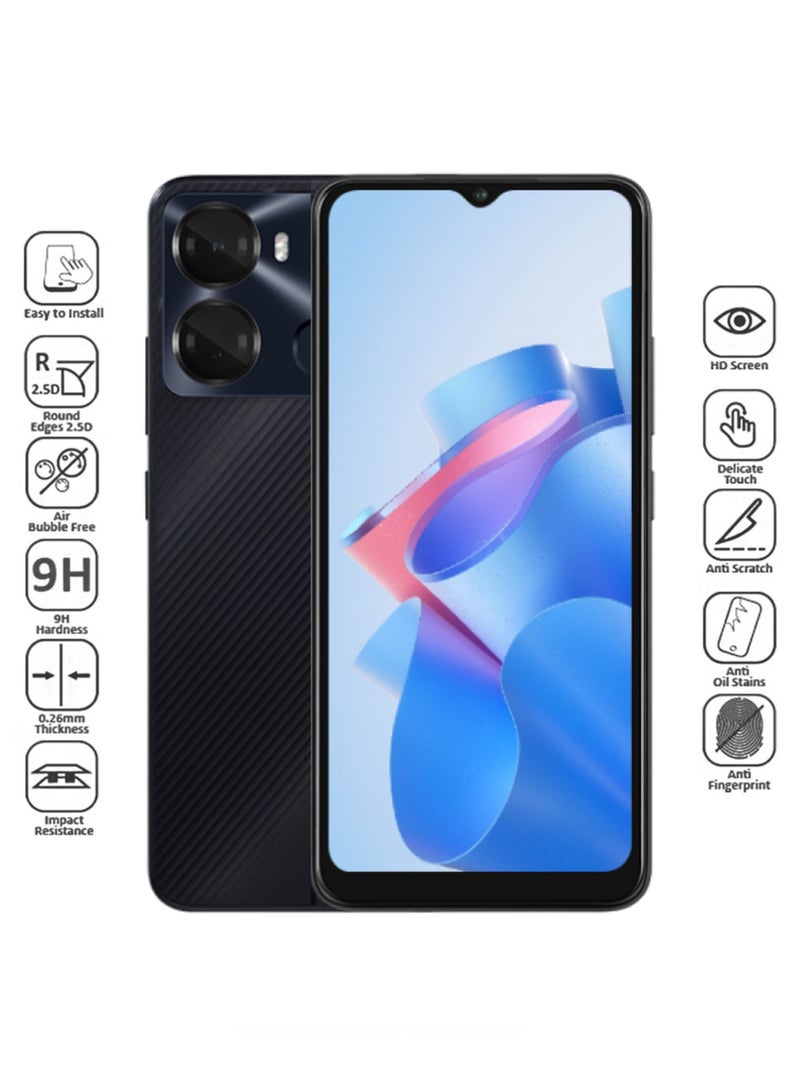 Itel P40 4G Screen Protector | Tempered Glass Screen Protector Full HD Quality With Anti-Scratch Edge to Edge Coverage Including Easy Installation Kit - Black - Image 2