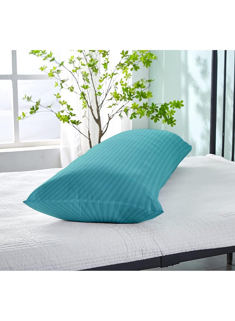 DubaiGallery Long Body Pillow 1pc, Fabric: 100% Polyester 85 GSM Microfiber 1 cm Stripe Super Soft, Filling: 1300 gm Hollow Fiber Comfort, Breathable & Ultra Soft , Size: 45 x 120 cm  - Image 3